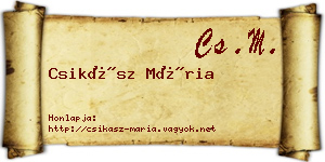 Csikász Mária névjegykártya