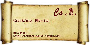 Csikász Mária névjegykártya