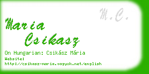 maria csikasz business card
