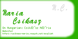 maria csikasz business card